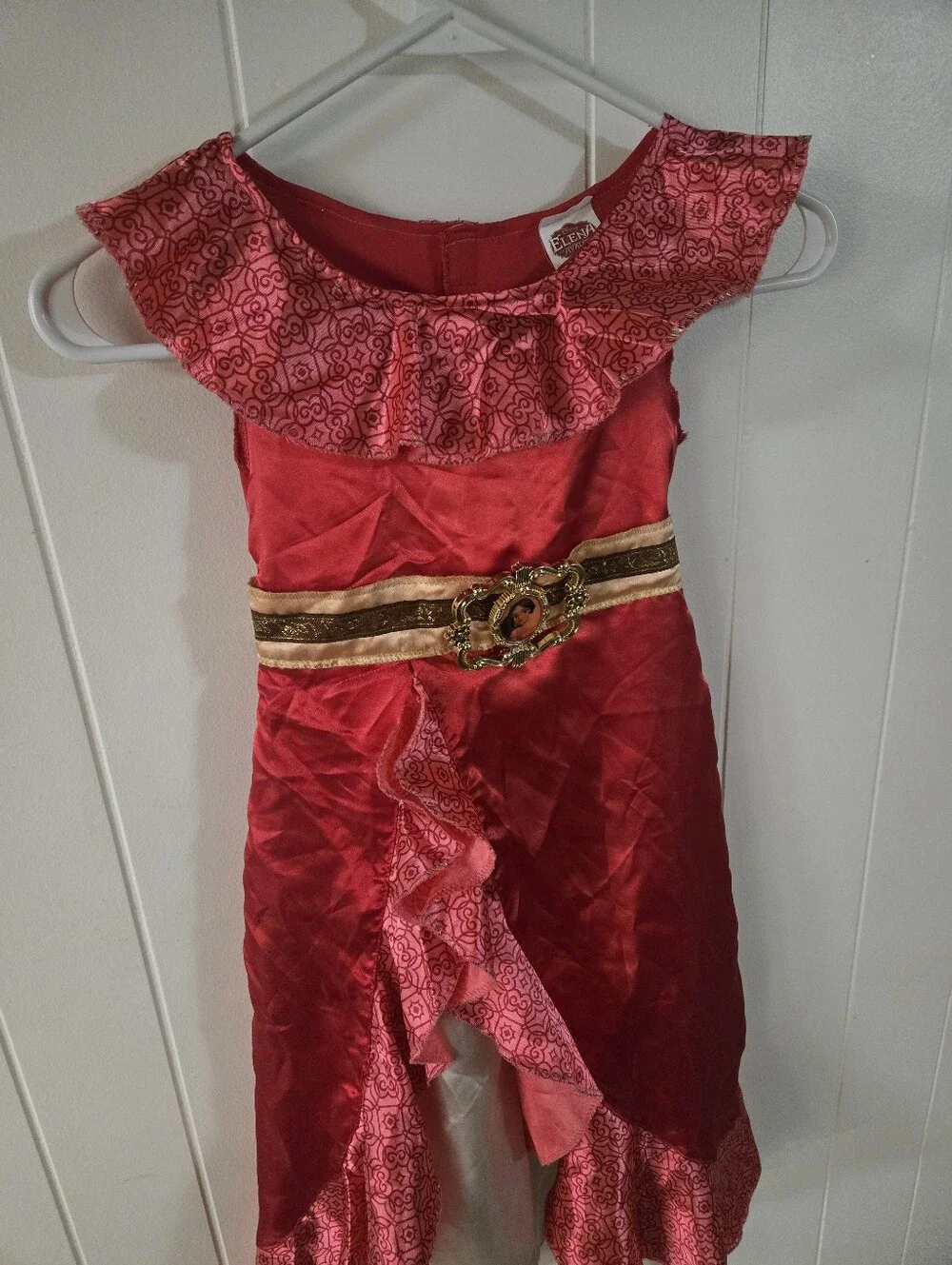 Disney Elena of Avalor Princess Costume Dress AND Wand - Size 3-4